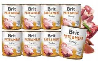 ZESTAW - BRIT PATE&MEAT TURKEY 8X800g indyk z serduszkami i wątróbką