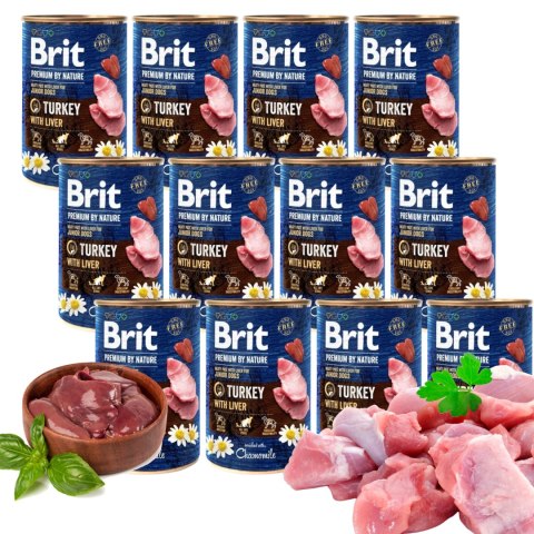ZESTAW BRIT PREMIUM BY NATURE 12X400G TURKEY&LIVER