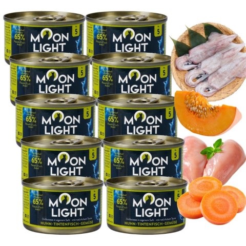ZESTAW MOONLIGHT Nr5 DLA KOTA KURCZAK KAŁAMARNICE MARCHEW DYNIA 10X80g