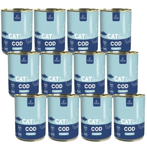 ZESTAW POKUSA CatLine - dorsz - karma mokra dla kotów dorosłych 12X400 g