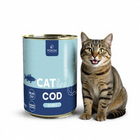 ZESTAW POKUSA CatLine - dorsz - karma mokra dla kotów dorosłych 12X400 g