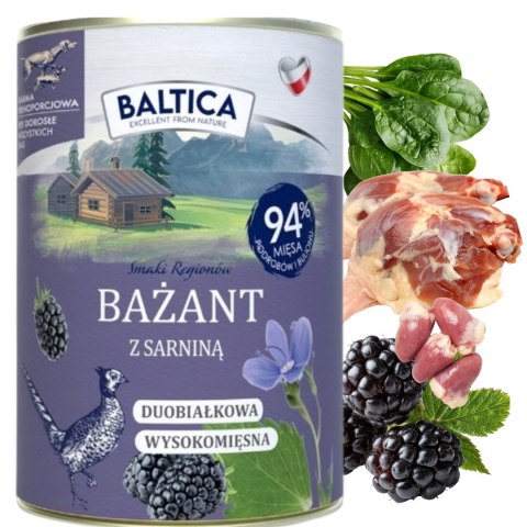 Zestaw - BALTICA Smaki Regionów Bażant z sarniną 6x400g