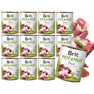 Zestaw - BRIT PATE&MEAT DUCK 12x800g ulubiony smak mokra karma