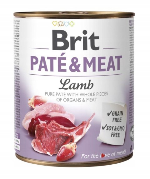 Zestaw BRIT PATE&MEAT LAMB 24x800g mokra karma dla psa dorosłego duże rasy