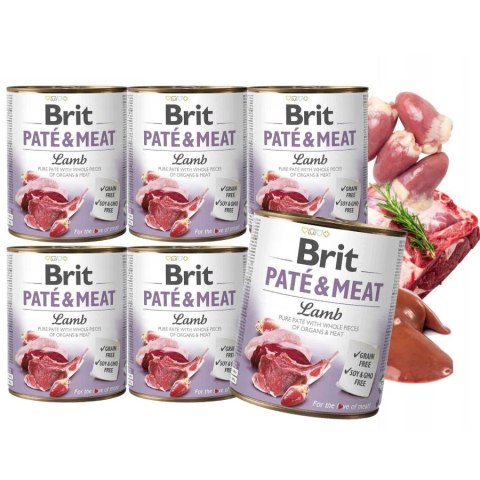 Zestaw BRIT PATE&MEAT LAMB 6x800g mokra karma dla psa dorosłego duże rasy