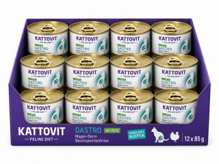 Zestaw KATTOVIT GASTRO układ pokarmowy INDYK puszka dla kota 12x85g