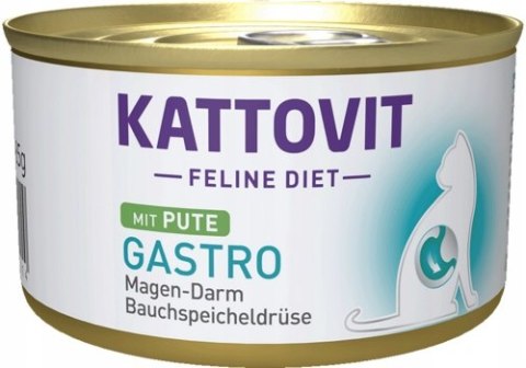 Zestaw KATTOVIT GASTRO układ pokarmowy INDYK puszka dla kota 12x85g