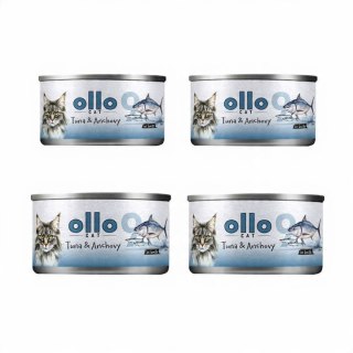 Zestaw Ollo Cat nr 9 Tuna & Anchovy in broth 4 x 70g