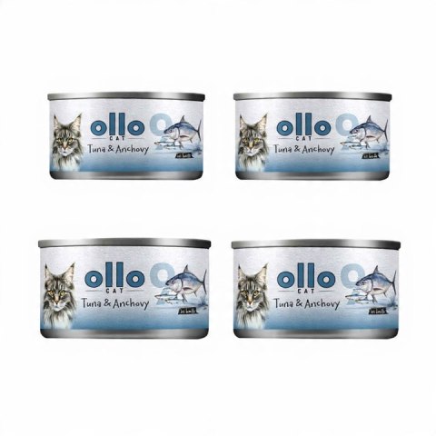 Zestaw Ollo Cat nr 9 Tuna & Anchovy in broth 4 x 70g
