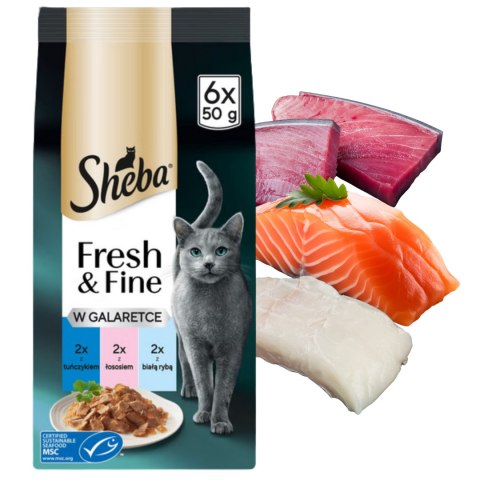 Zestaw SHEBA fresh&fine w garaletce 72x50g