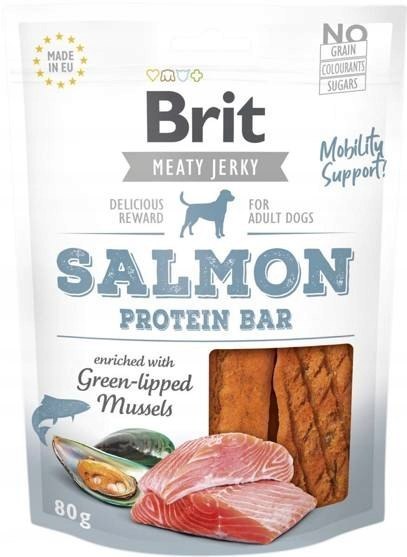 BRIT MEATY JERKY SALMON PROTEIN BAR 80g