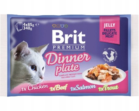 Brit Premium Cat Jelly Fillet Dinner Plate 4x85g