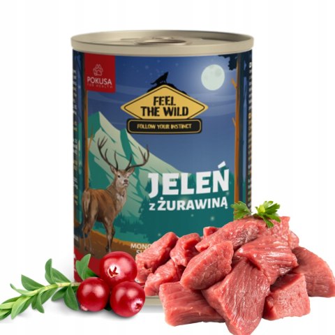 Pokusa Feel The Wild jeleń z żurawiną karma 400g