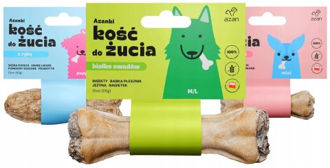 AZANKI KOŚĆ Z FLĄDRĄ W SKÓRZE ŁOSOSIA KSZTAŁT RYBKI 12CM