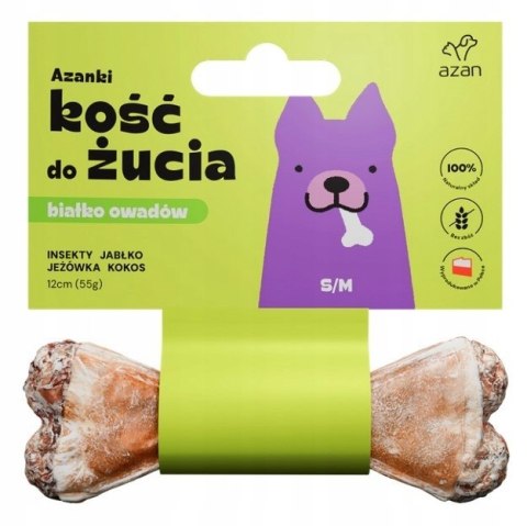 AZANKI KOŚĆ Z INSEKTAMI I KOKOSEM, JEŻÓWKĄ I JABŁKIEM S/M 12CM S/M 12cm