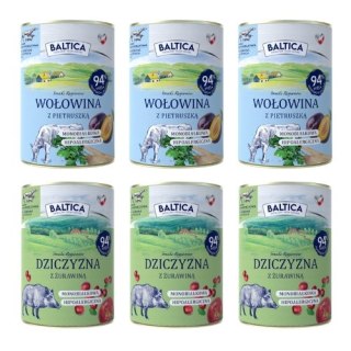 BALTICA WOŁOWINA DZICZYZNA 6x400 Mokra karma Puszki