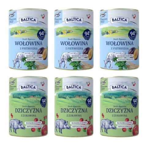 BALTICA WOŁOWINA DZICZYZNA 6x400 Mokra karma Puszki