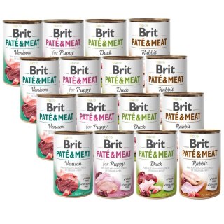 BRIT PATE MEAT 24X400 ULUBIONE SMAKI KRÓLIK kurczak dziczyzna kaczka