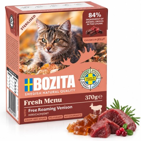 Bozita Feline Sterilised Venison 12X370G dziczyzna w galaretce kartonik