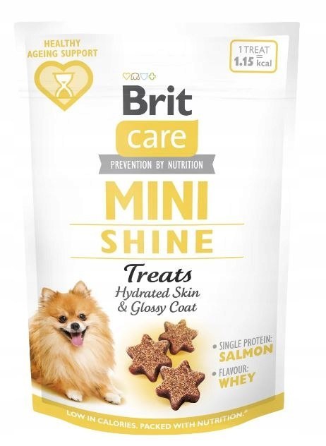 Brit Care Mini Shine Treats 50g Błyszcząca sierś, zdrowa zkóra