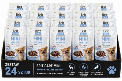 Brit Care Mini Venison 24x85 g Karma Mokra dla Psa Ras Małych z Fileciki