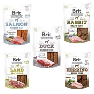 Brit Jerky Dog Snack ZESTAW PYSZNE SMAKI 5X80g naturalne przysmaki