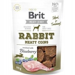 Brit Jerky Rabbit MEATY COINS 80g przysmaki z królikiem