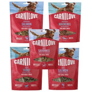 Carnilove Mix Rybny Przysmaki dla Psa 5x200g Losos Pstrag Makrela Sardynki 1kg