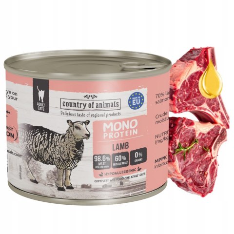 Country of Animals Cat Wet Food Monoprotein Lamb 200g