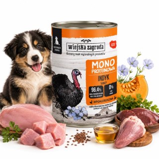 Country of Animals Dog Puppies Wet Food Monoprotein Turkey 400g