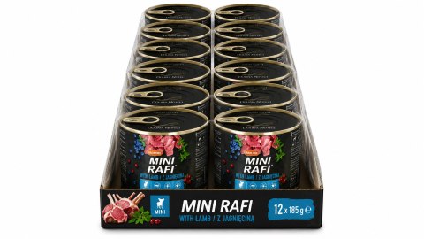 DOLINA NOTECI MINI RAFI Mokra karma dla psa puszka z jagnięciną 24x185g