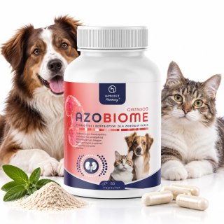 HippoVet Pharmacy AZOBIOME 50 kapsułek - probiotyk dla psa i kota wsparcie nerek