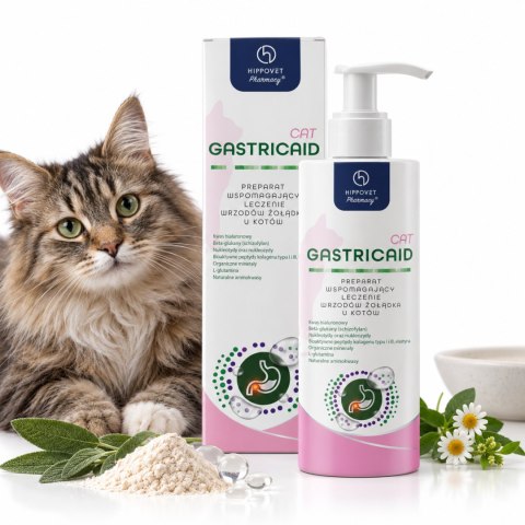 HippoVet Pharmacy GastricAid Cat 250 ml - wsparcie żołądka i jelit kota