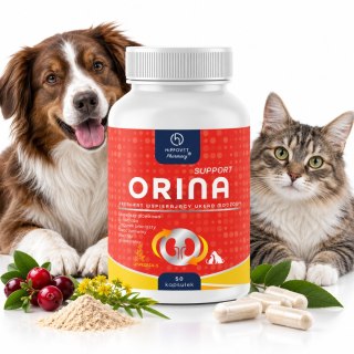 HippoVet Pharmacy ORINA SUPPORT 50 kapsułek - wsparcie dróg moczowych psa i kota