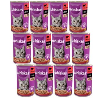 Karma dla kota Whiskas wołowina w sosie 12x400g puszka