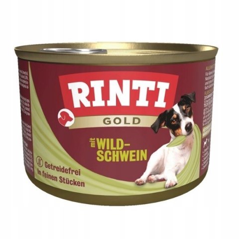 Nowy Mokra karma dla psa Rinti Gold Dzik puszka 185g