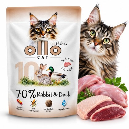 OLLO CAT Królik i Kaczka 85 g Nr 10 - Mokra Karma dla Kota 70% Mięsa