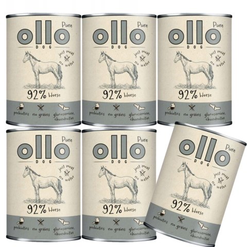 OLLO PURRE KOŃ 6X400G ZESTAW KARMA MOKRA HYPOALERGICZNA MONOBIAŁKOWA