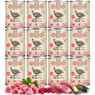 OLLO Pure Puppy Turkey 12X850G monobiałkowa karma mokra dla szczeniąt