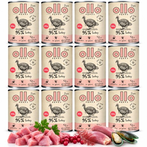 OLLO Pure Puppy Turkey 12X850G monobiałkowa karma mokra dla szczeniąt