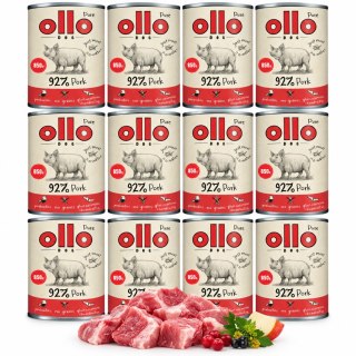 Ollo Pure Wieprzowina 12X850g Karma Mokra Monobiałkowa Bezzbożowa dla Psa