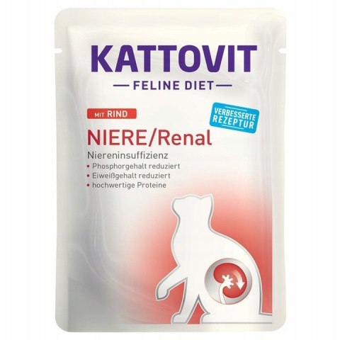 PAKIET KATTOVIT NIERE RENAL KARMA DLA KOTÓW MIX SMAKÓW 60x85g