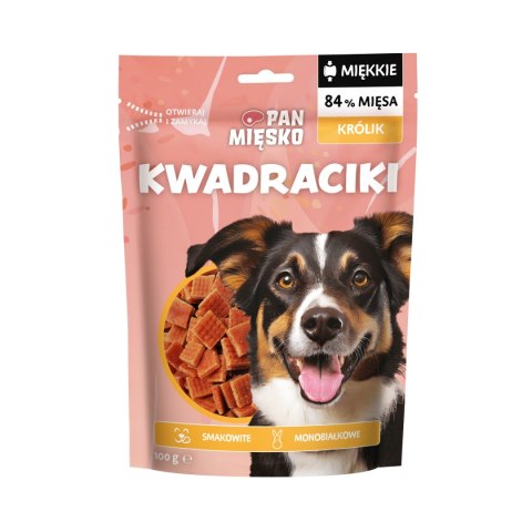 Pan Mięsko Przysmak dla psa Kwadraciki Królik (dorosły) 100g