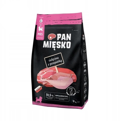 Pan Mięsko SZCZENIAK cielęcina z przepiórką L kg PUPPR JUNIOR 9kg