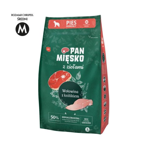 Pan Mięsko z Ziołami 2x3kg Wołowina Królik Indyk Kaczka Karma dla Psa