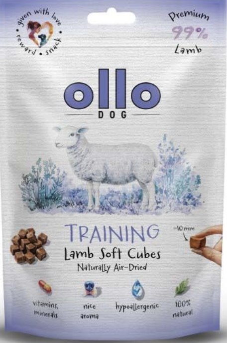 Przysmak dla psa Ollo AIR-DRIED TRAINING SOFT CUBES JAGNIĘCINA GF 80g