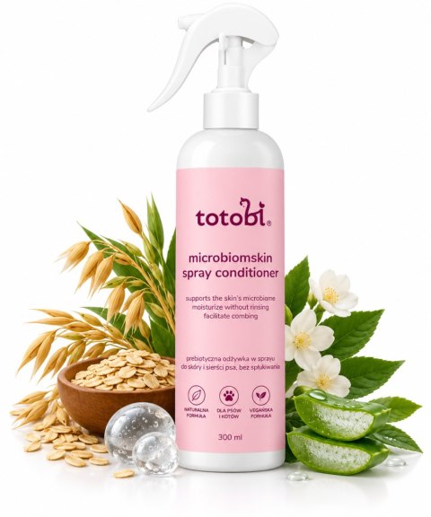 TOTOBI Microbiomskin Odżywka Spray dla Psa Kota Bez Spłukiwania 300ml