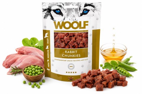 WOOLF RABBIT CHUNKIES KAWAŁKI KRÓLIKA 100G przysmki dla alergika