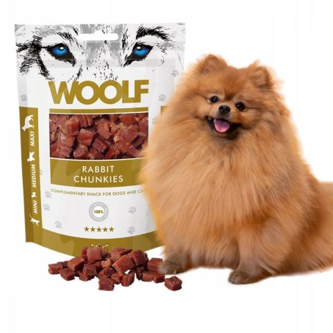WOOLF RABBIT CHUNKIES KAWAŁKI KRÓLIKA 100G przysmki dla alergika