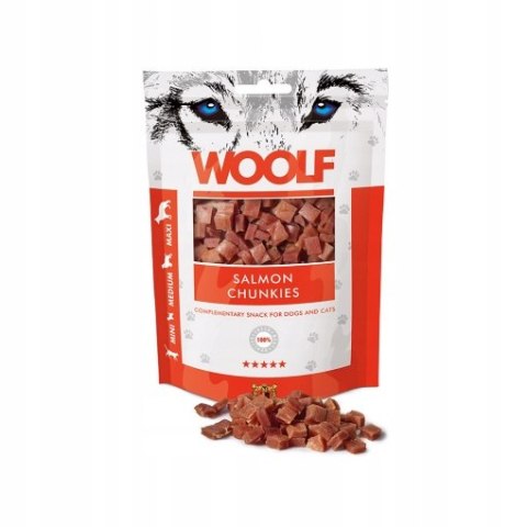 WOOLF SALMON CHUNKIES KAWAŁKI ŁOSOSIA 100G przysmaki dla psa monoproteinowe